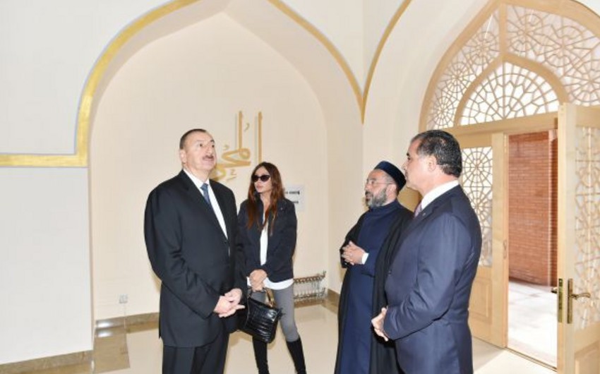 President of Azerbaijan reviews  construction-restoration works in “Imamzadeh” religious complex in Ganja