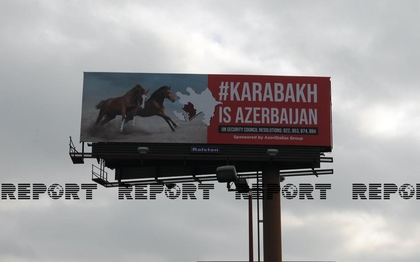  Karabakh is Azerbaijan billboards displayed on Texas highways