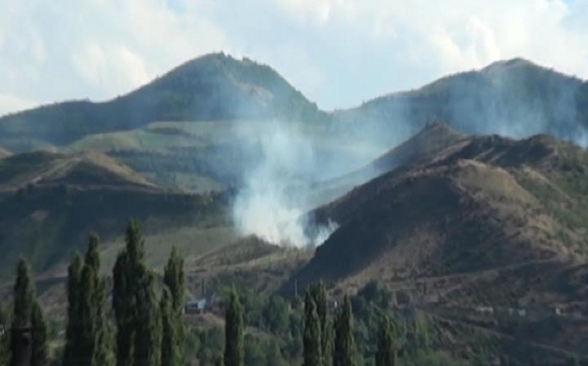 Armenian armed forces set fire to border village of Tovuz region, explosions occurred