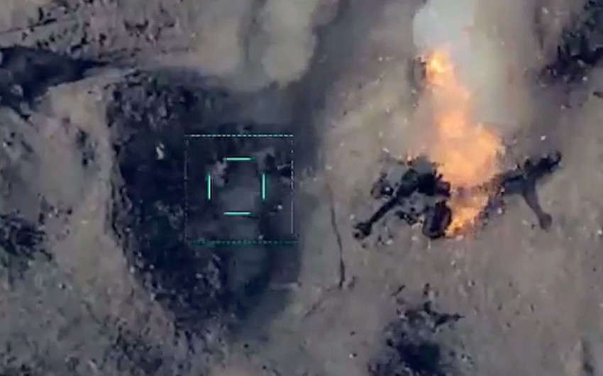 Video footage of destruction of enemy artillery pieces during Patriotic War
