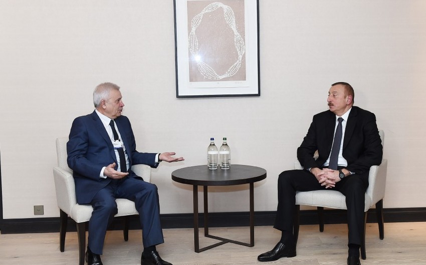 В Давосе состоялась встреча Президента Ильхама Алиева с президентом компании LUKoil