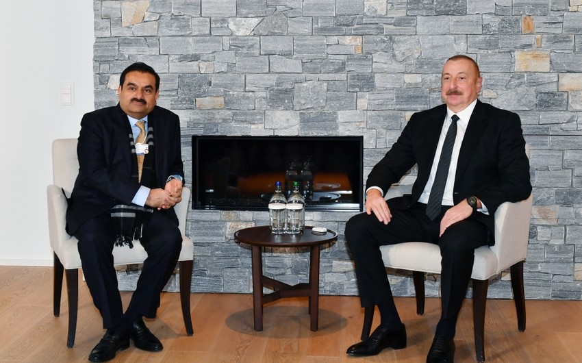 Azərbaycan Prezidenti Davosda Adani Group şirkətinin təsisçisi və sədri ilə görüşüb - YENİLƏNİB