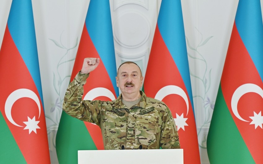 Президент Ильхам Алиев принял участие в мероприятии по случаю Дня Победы в Шуше
