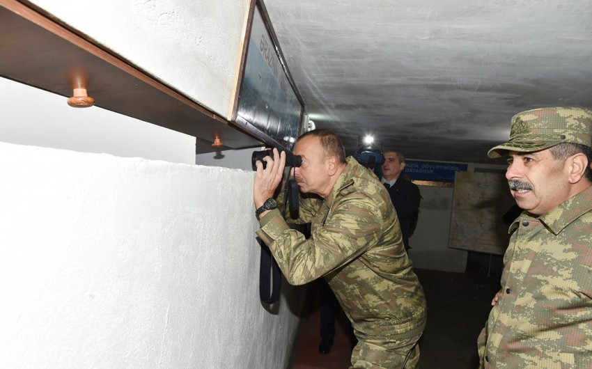 President Ilham Aliyev visited frontline, viewed enemy’s positions